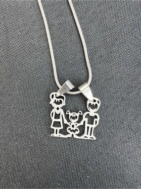 New Stainless Steel Character Family Necklace Mom Dad Daughter Girl  Jewelry